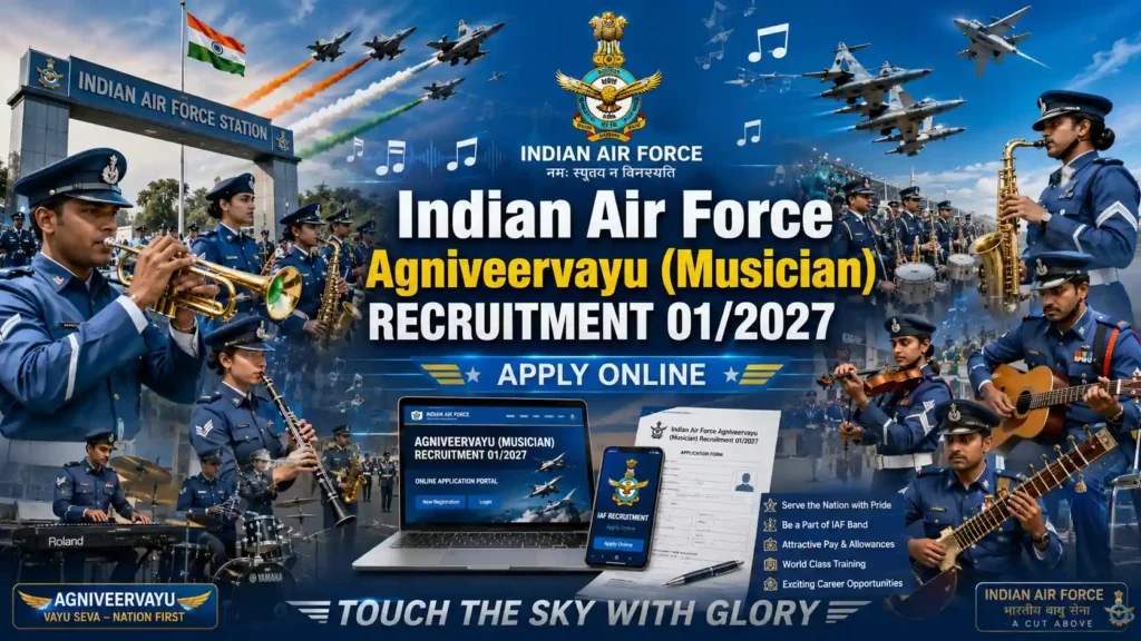 Indian Air Force (IAF) Agniveervayu (Musician) Recruitment 2027 1 Indian Air Force Agniveervayu Musician Recruitment 2027 Apply Online