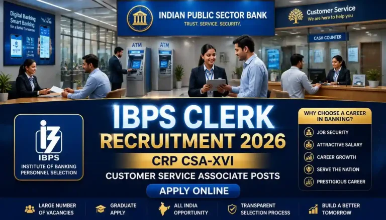 IBPS Clerk Recruitment 2026 Customer Service Associate Notification
