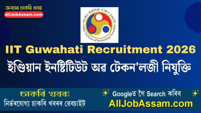 IIT Guwahati Recruitment 2026 Wellness Coordinator vacancy notification