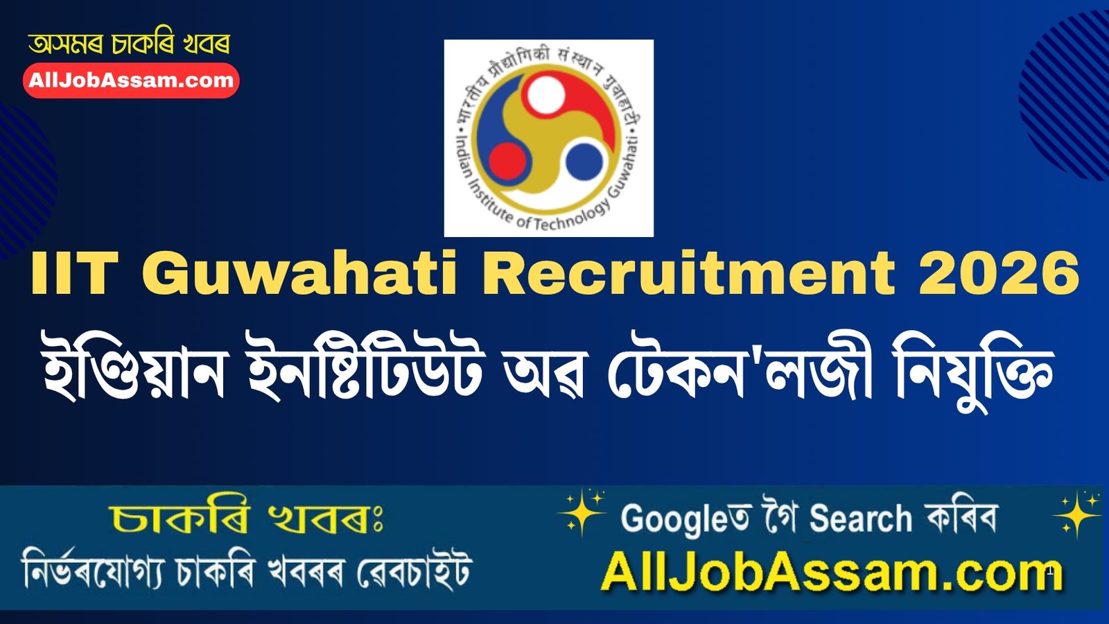 IIT Guwahati Recruitment 2026 Wellness Coordinator vacancy notification