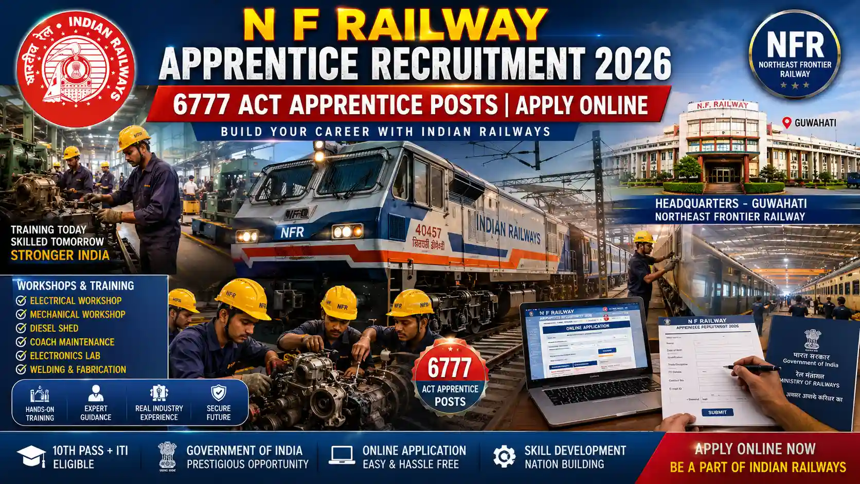 N F Railway Apprentice Recruitment 2026 Apply Online for 6777 Posts