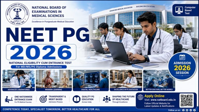 NEET PG 2026 Notification Apply Online for MD MS PG Diploma Admission