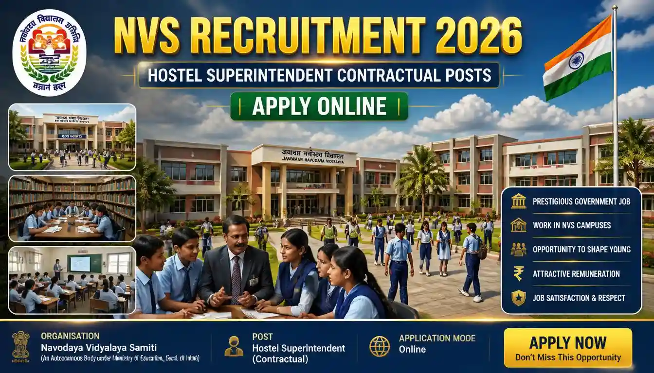 NVS Recruitment 2026 Hostel Superintendent Notification