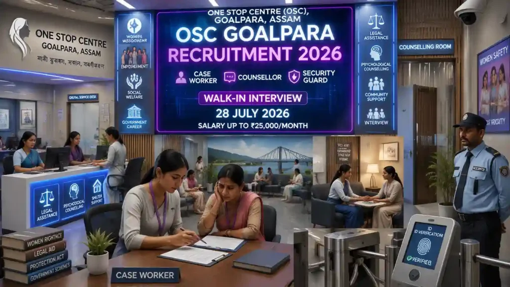 OSC Goalpara Recruitment 2026 – Walk-in Interview for Case Worker, Counsellor & Security Guard Posts 1 OSC Goalpara Recruitment 2026 Case Worker Counsellor Security Guard Vacancy