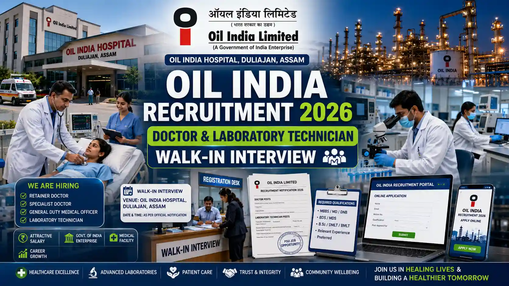 Oil India Recruitment 2026 Doctor and Laboratory Technician Vacancy
