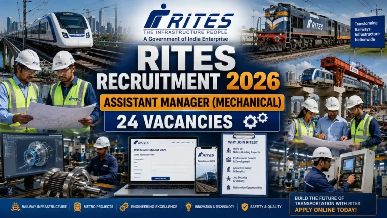 RITES Recruitment 2026 Assistant Manager Mechanical Apply Online