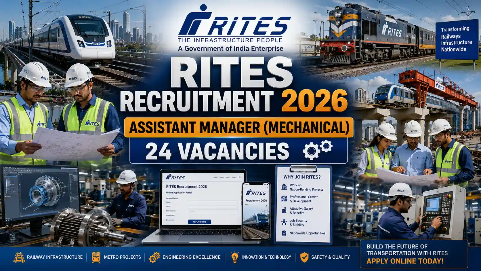 RITES Recruitment 2026 Assistant Manager Mechanical Apply Online