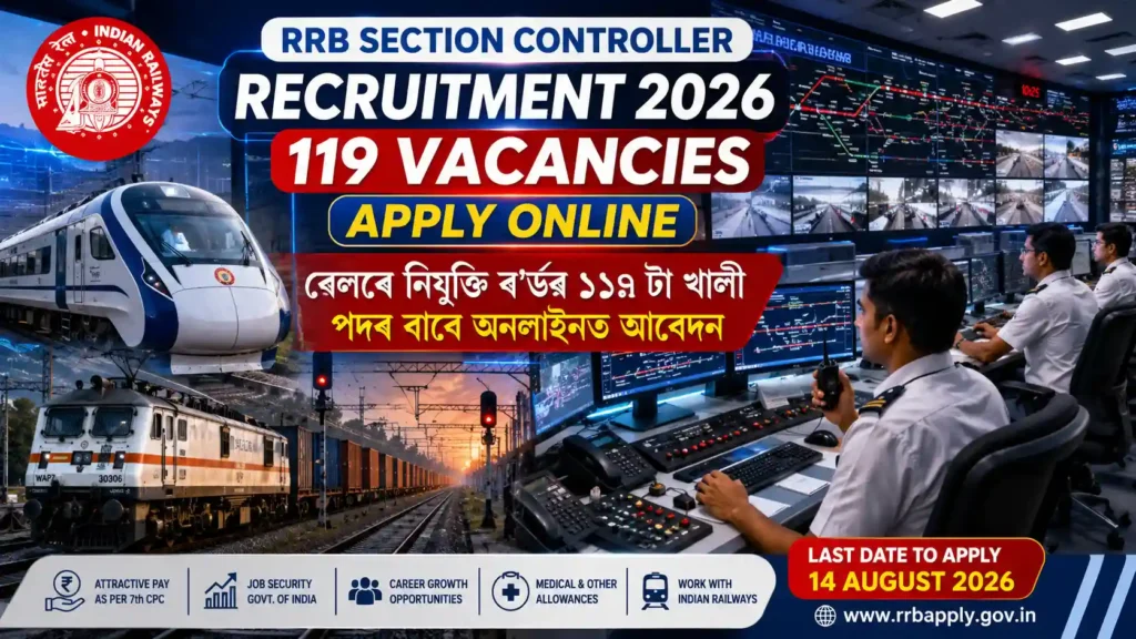 RRB Section Controller Recruitment 2026 notification with 119 vacancies and application details