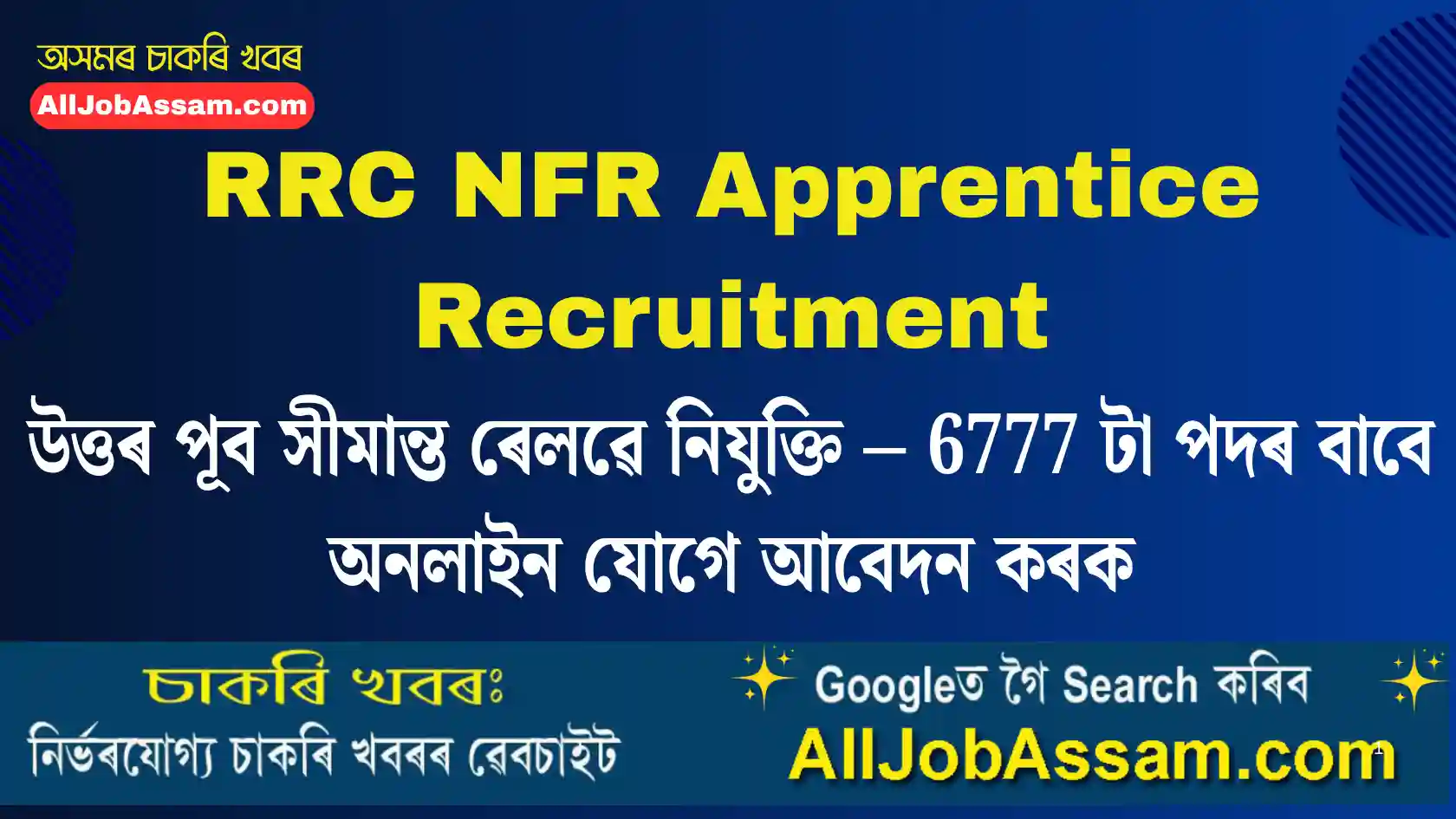 RRC NFR Apprentice Recruitment 2026 Apply Online for 6777 Posts