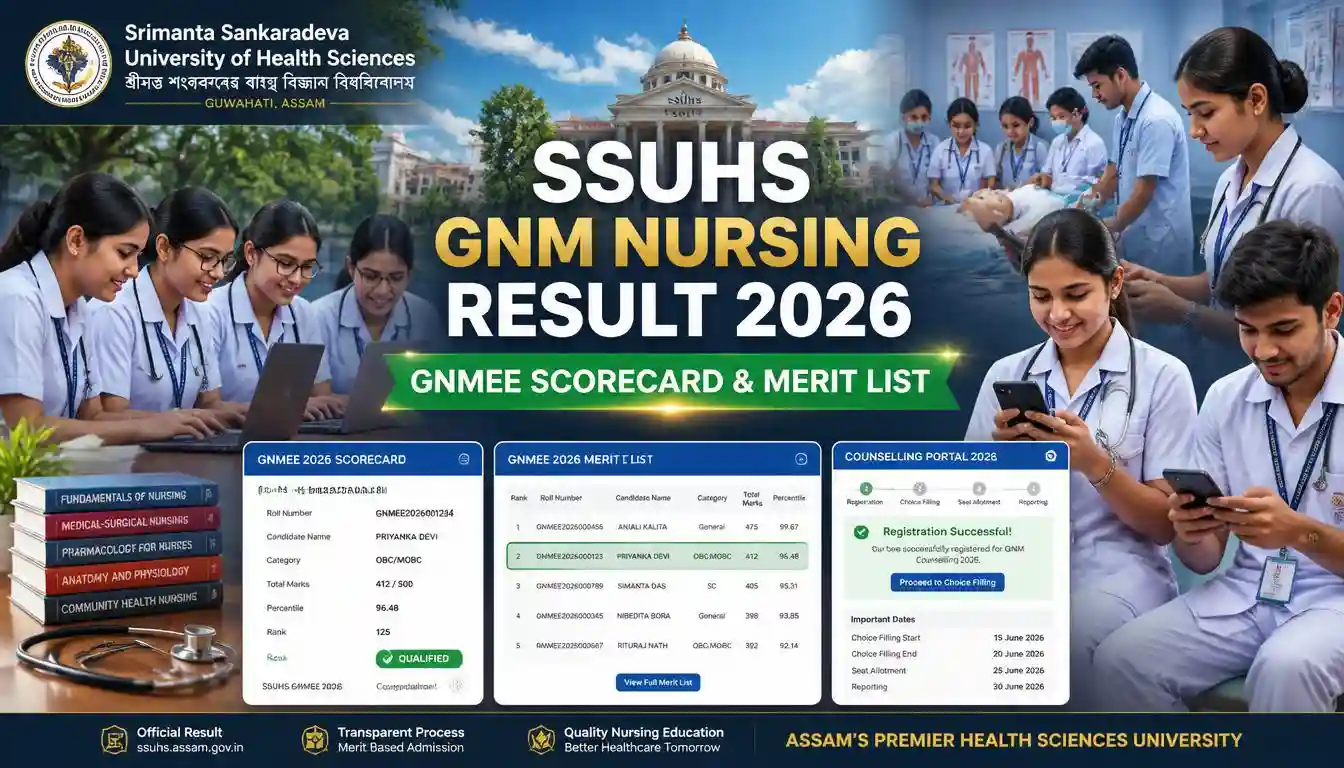 SSUHS GNM Nursing Result 2026 Scorecard Merit List