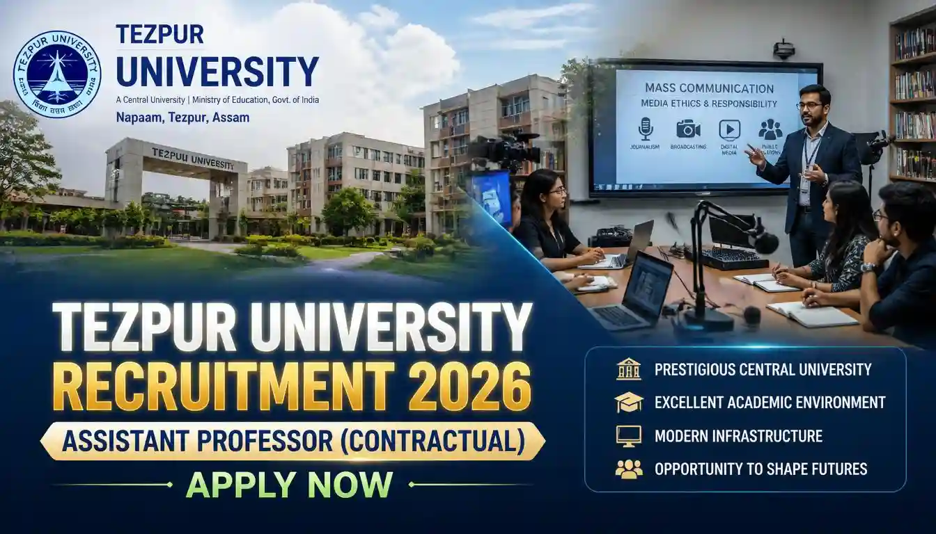 🎓 DHE Combined Merit Scholarship 2025 – For Male Students, Apply Online 1 Tezpur University Recruitment 2026 Assistant Professor Vacancy