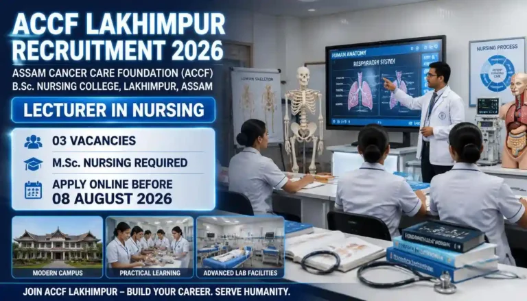 ACCF Lakhimpur Recruitment 2026 Lecturer in Nursing Vacancy Assam Cancer Care Foundation