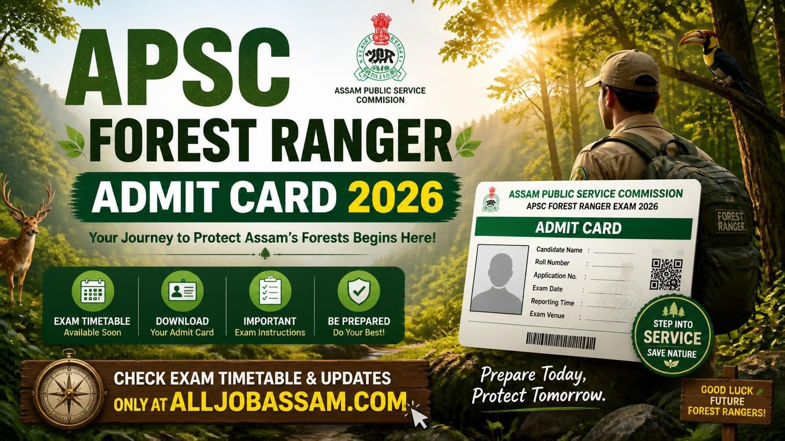 APSC Forest Ranger Admit Card 2026 Download and Exam Time Table