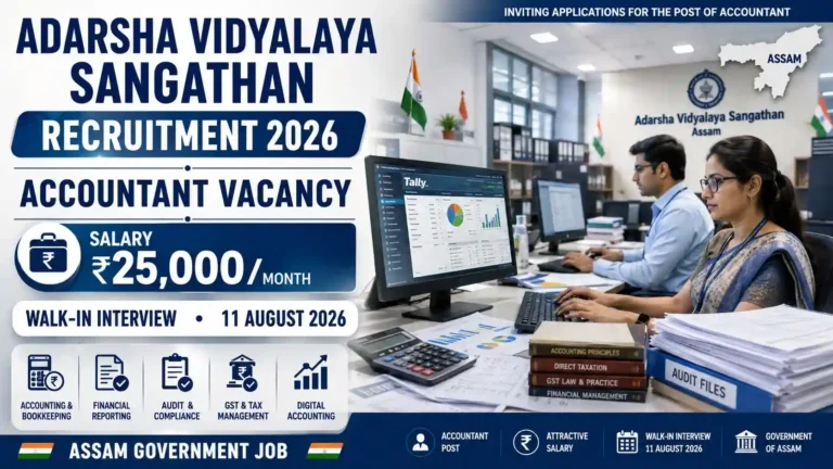 Adarsha Vidyalaya Sangathan Recruitment 2026 Accountant Vacancy Walk-in Interview Notification Assam