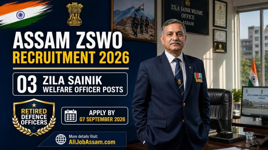 Assam ZSWO Recruitment 2026 for 03 Zila Sainik Welfare Officer posts