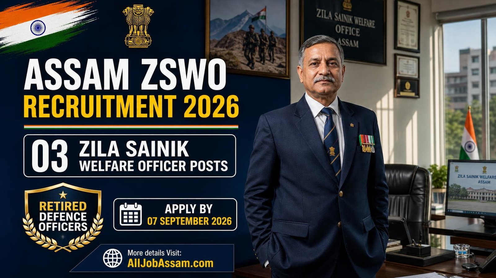 KAAC Veterinary Field Assistant Recruitment 2026 – Apply for 49 VFA Posts 3 Assam ZSWO Recruitment 2026 for 03 Zila Sainik Welfare Officer posts