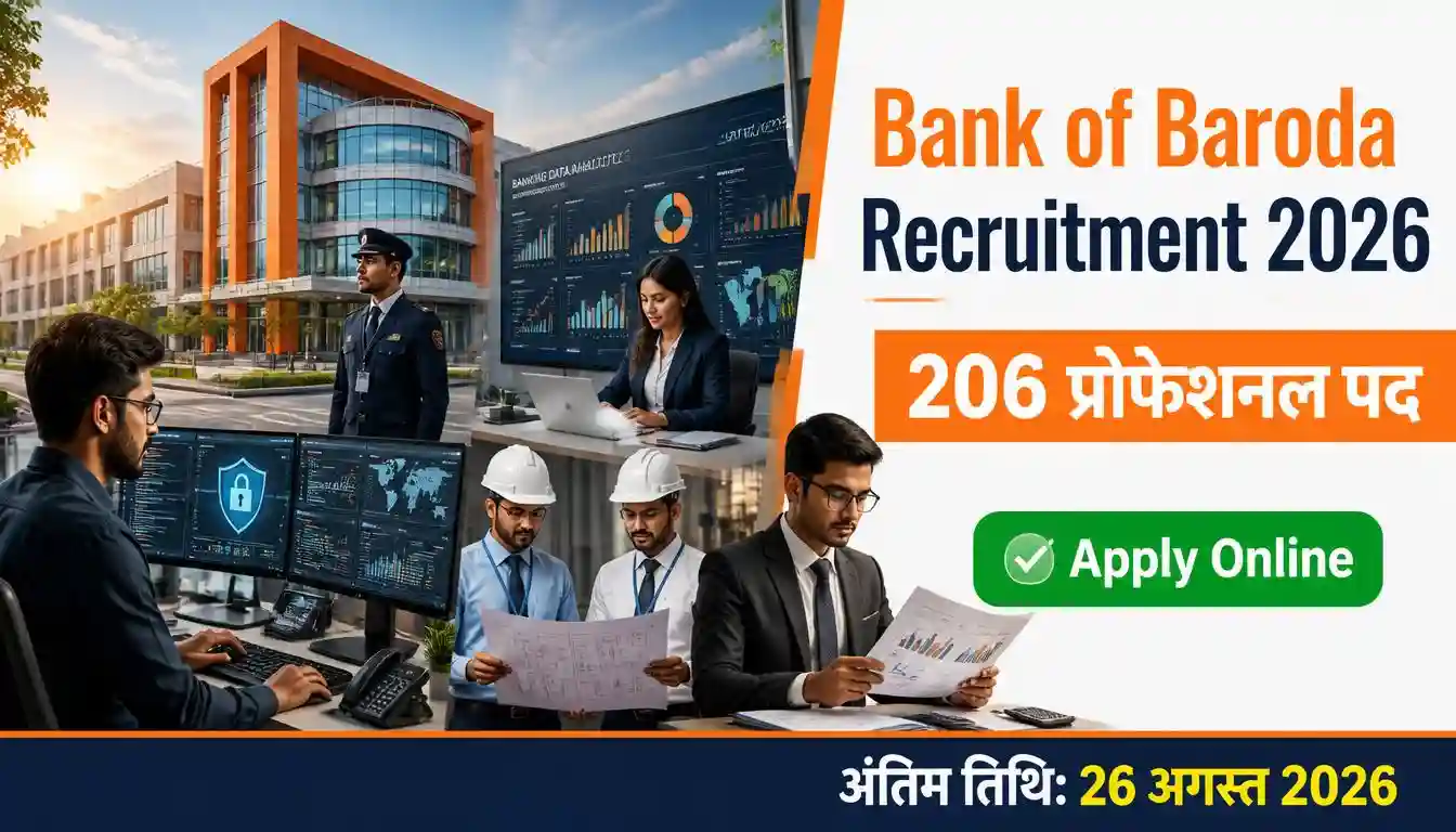 Bank of Baroda Recruitment 2026 notification for 206 Professional vacancies across multiple departments