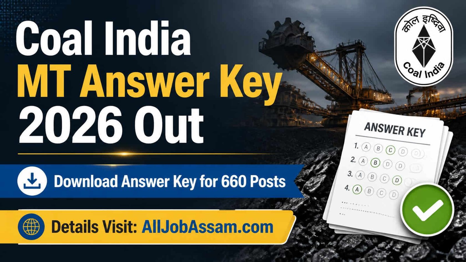 Coal India MT Answer Key 2026 for 660 Management Trainee posts