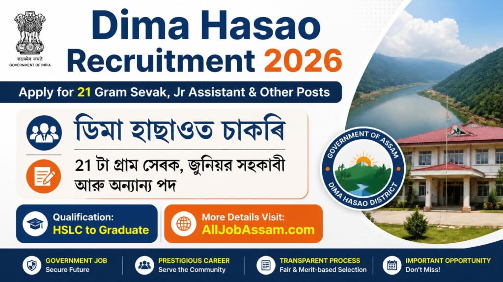 Dima Hasao Recruitment 2026 for Gram Sevak Gram Sevika Junior Assistant Sub Engineer and Chowkidar Posts