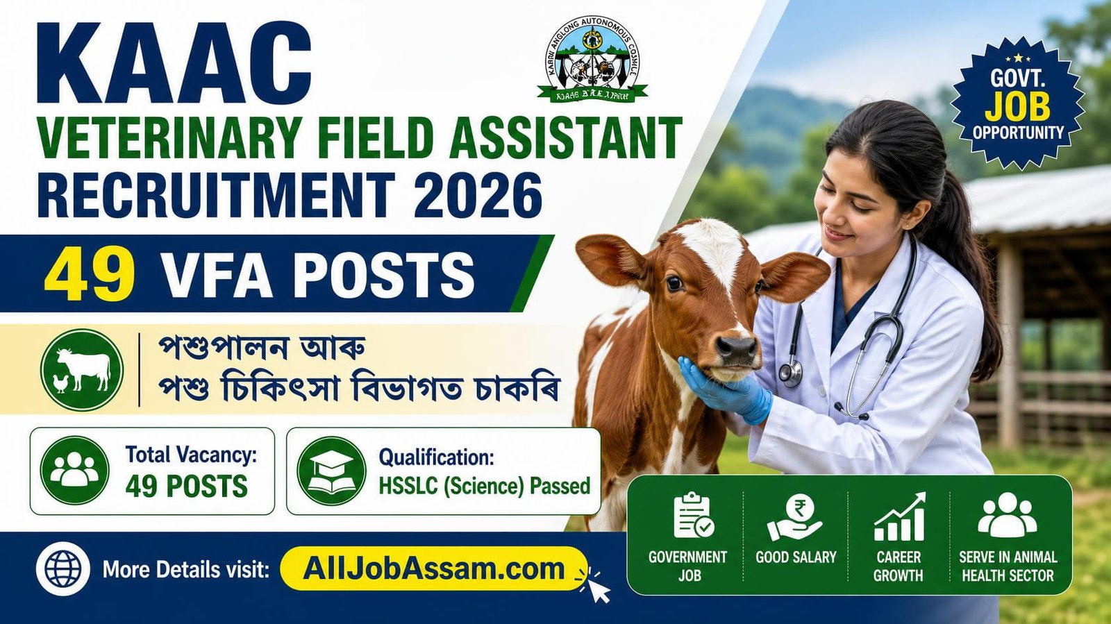 KAAC Veterinary Field Assistant Recruitment 2026 – Apply for 49 VFA Posts 4 KAAC VFA Recruitment 2026 – 49 Veterinary Field Assistant Posts