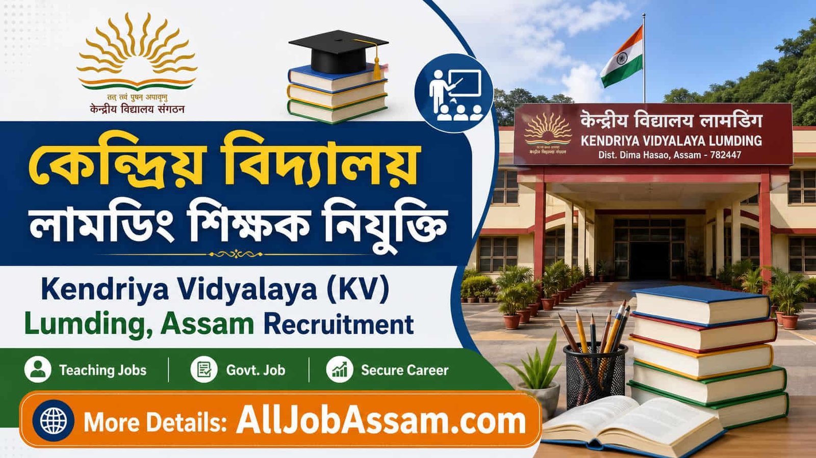 KVS NFR Lumding Recruitment 2026 for PGT Maths, PGT Economics and TGT English posts