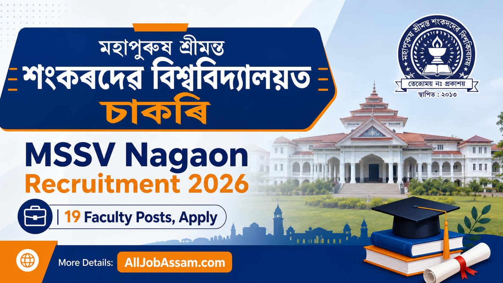 MSSV Nagaon Recruitment 2026 for 19 Faculty Posts