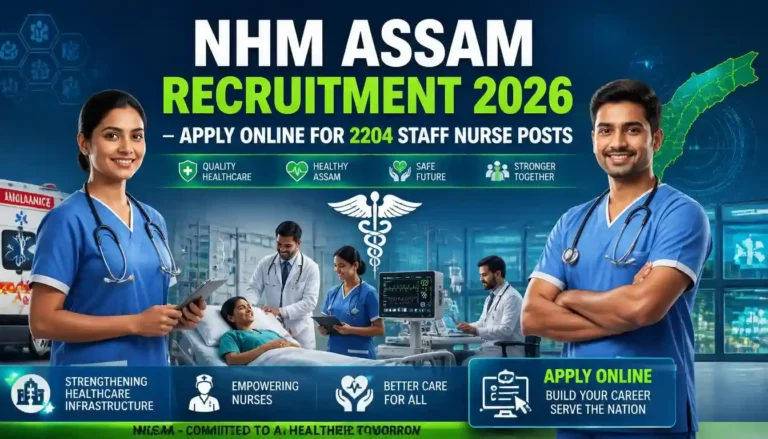 NHM Assam Recruitment 2026 notification for 2204 Staff Nurse posts with B.Sc Nursing and GNM eligibility