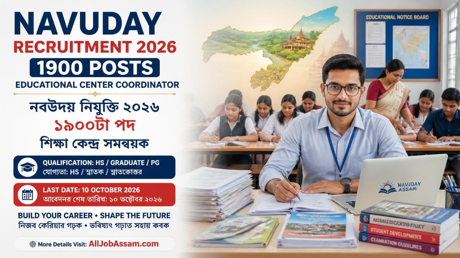 NavUday Educational Institute Recruitment 2026 for 1900 Educational Center Coordinator posts