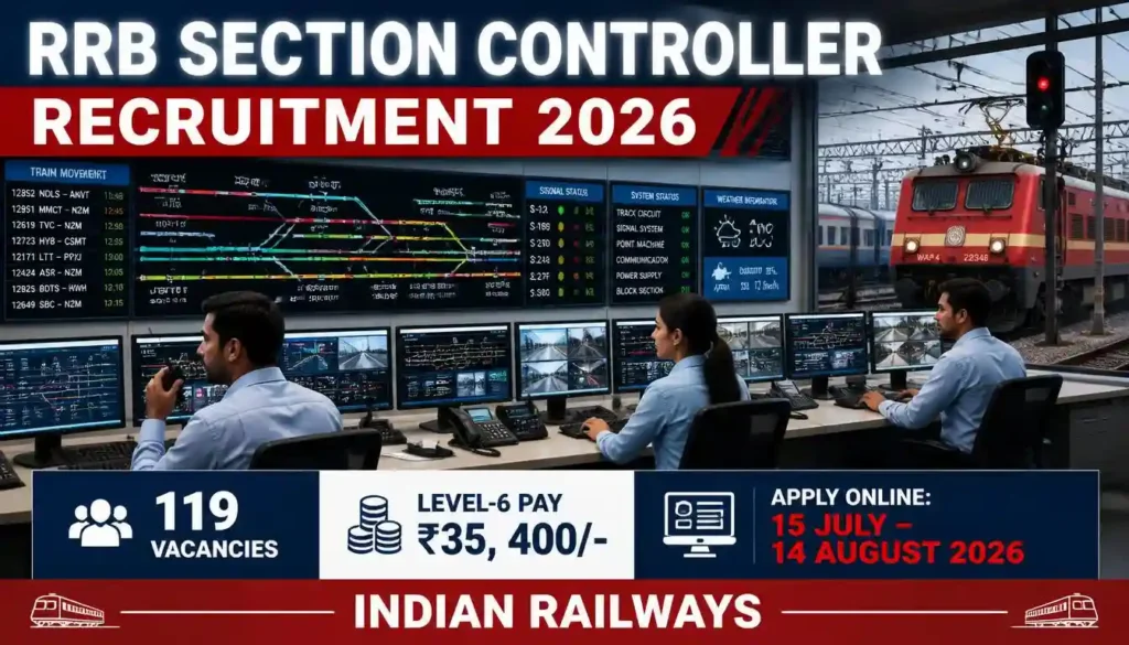 RRB Section Controller Recruitment 2026 Notification for 119 Vacancies Apply Online