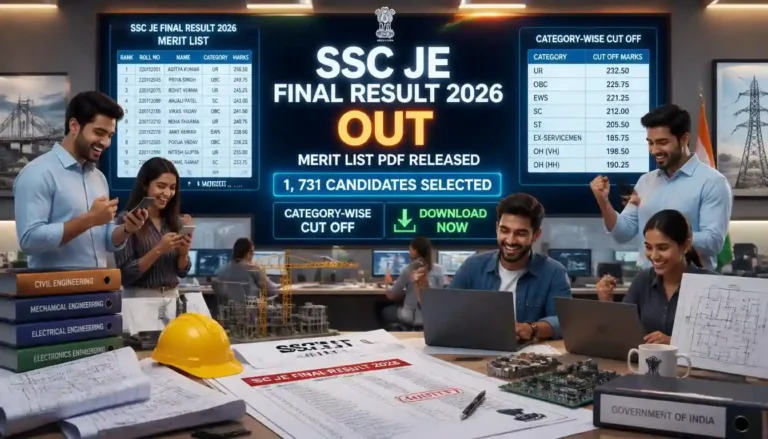 SSC JE Final Result 2026 Out – Merit List PDF & Cut Off Released