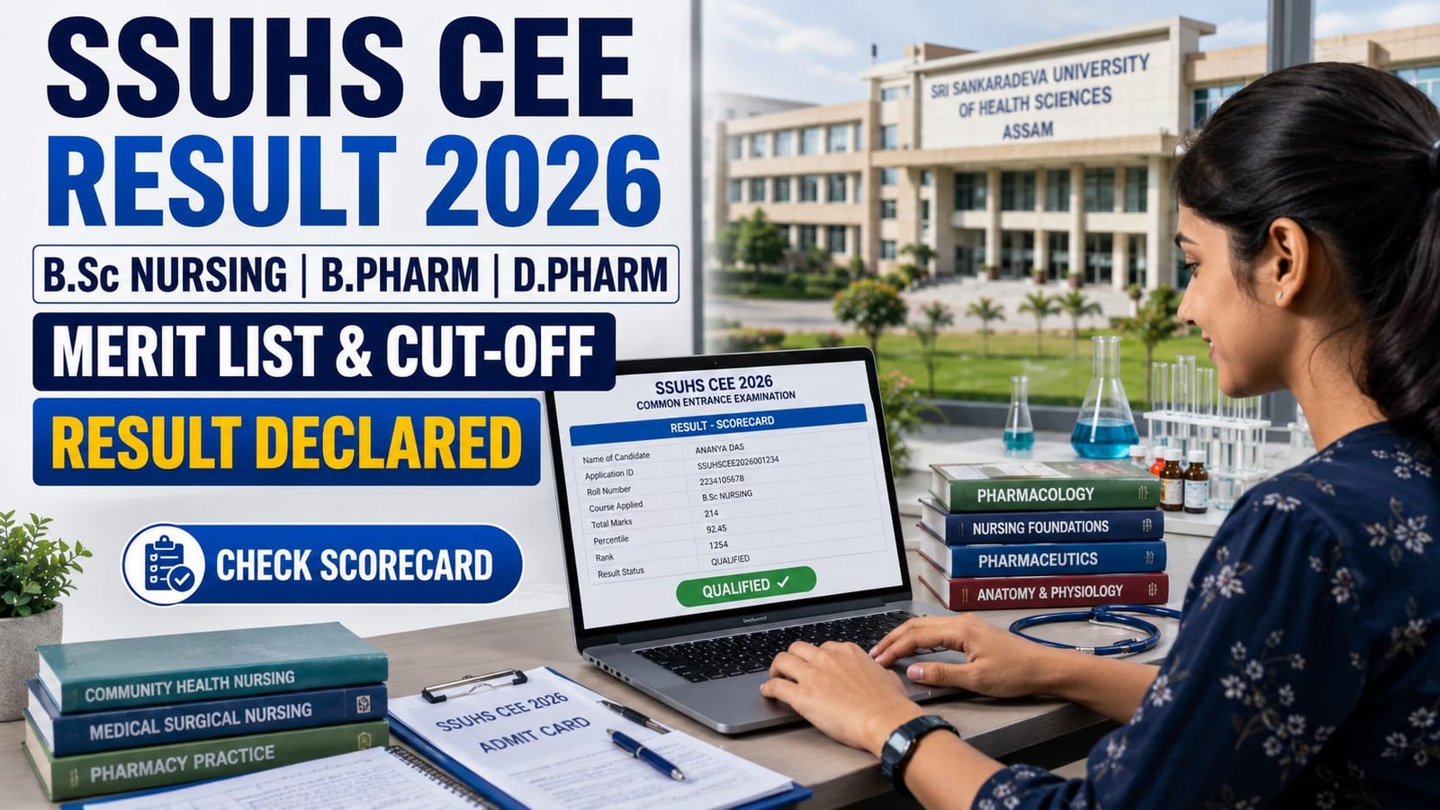 SSUHS CEE Result 2026 declared for BSc Nursing, BPharm and DPharm courses
