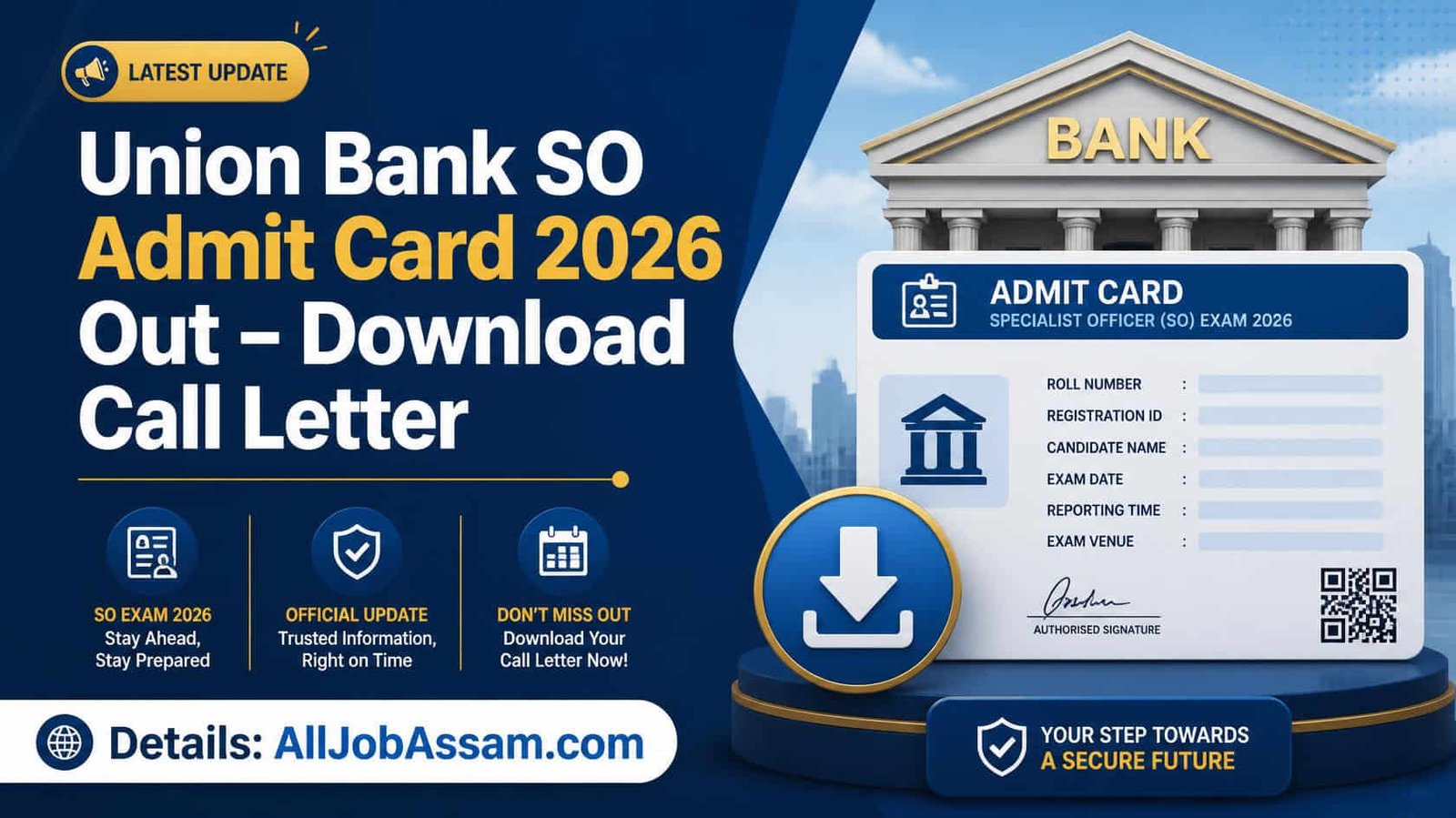Union Bank SO Admit Card 2026 download for 395 Specialist Officer posts