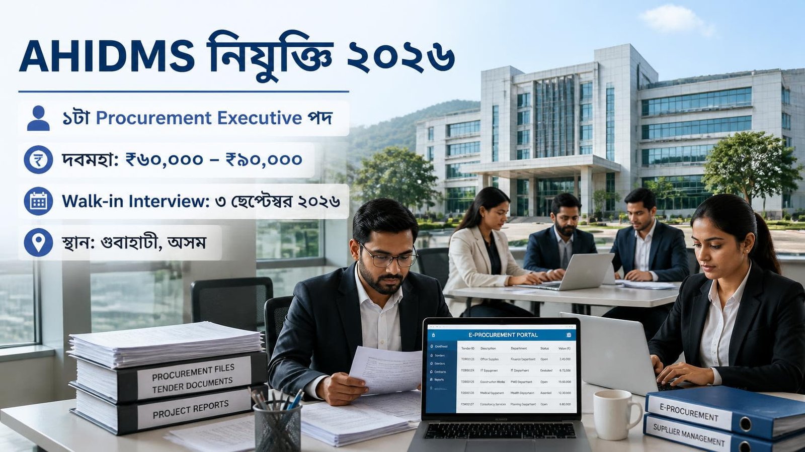 AHIDMS Recruitment 2026 Procurement Executive vacancy in Guwahati Assam