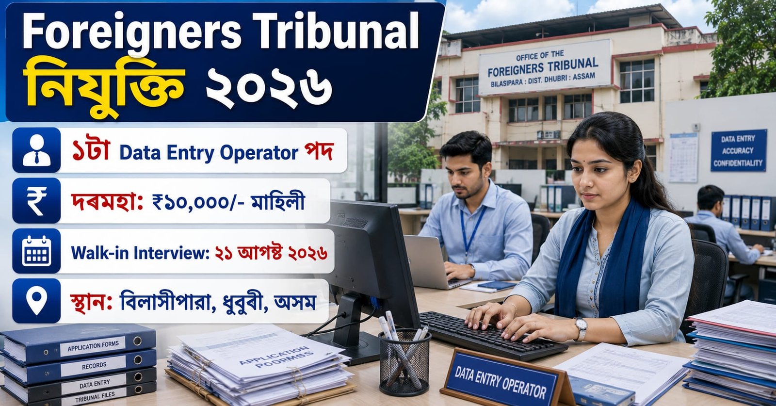 Foreigners Tribunal Bilasipara Recruitment 2026 for Data Entry Operator post