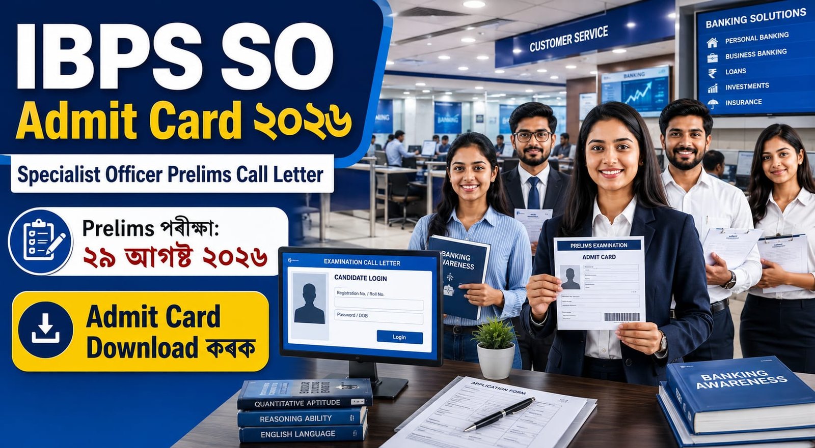 NICL Assistant Admit Card 2026 (Released) | Check Prelims Exam Date 1 IBPS SO Admit Card 2026 released for Specialist Officer Prelims