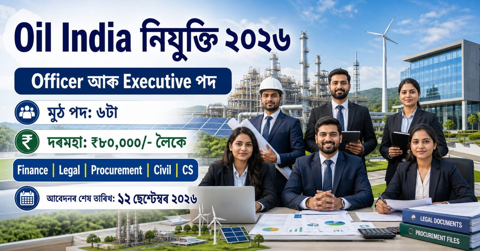 IOCL Recruitment 2025 – Apply Online for 336 Apprentice Posts 1 Oil India Recruitment 2026 for Finance Legal Procurement Civil Engineer and Company Secretary posts