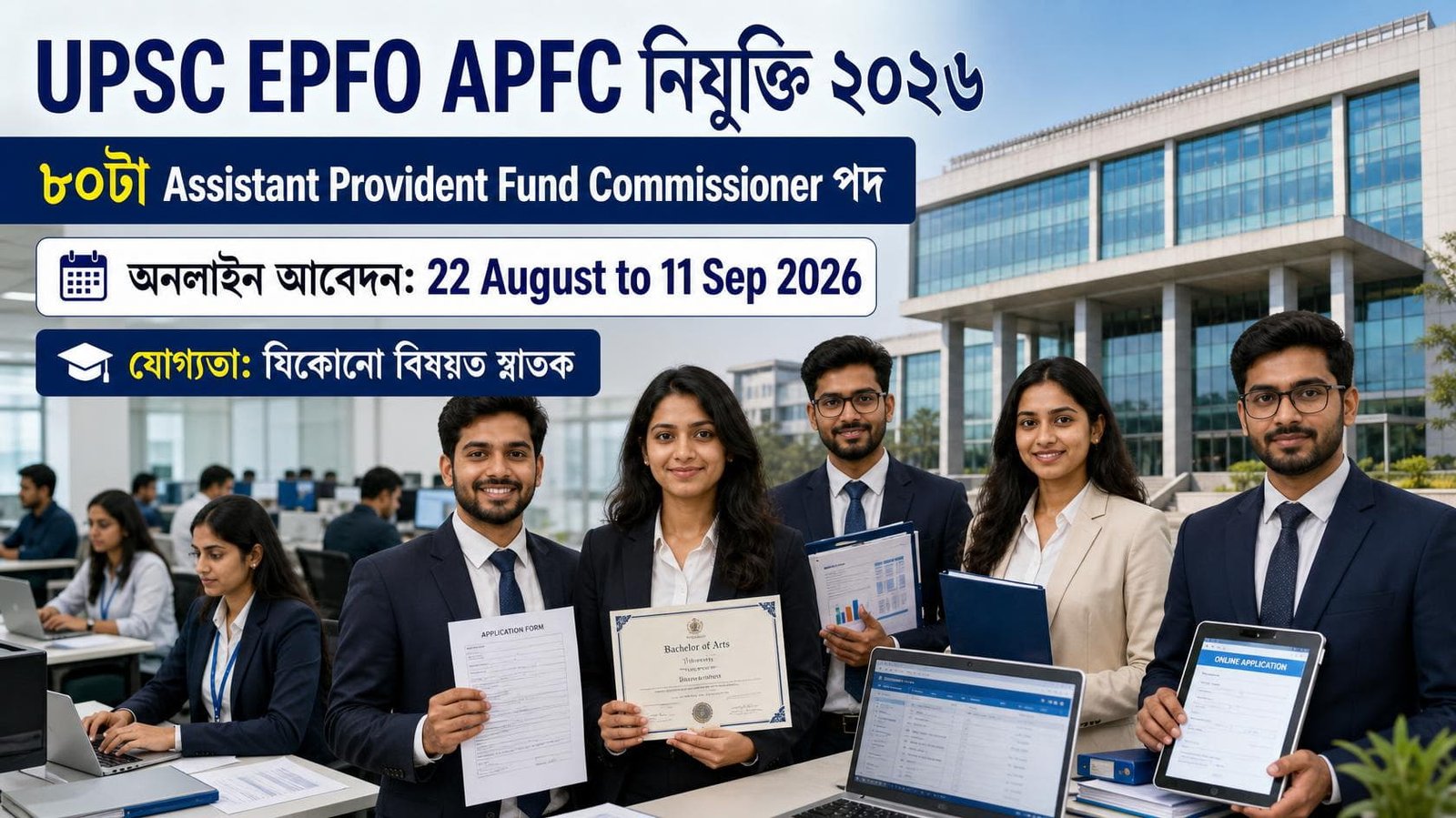 UPSC EPFO APFC Recruitment 2026 for 80 Assistant Provident Fund Commissioner vacancies