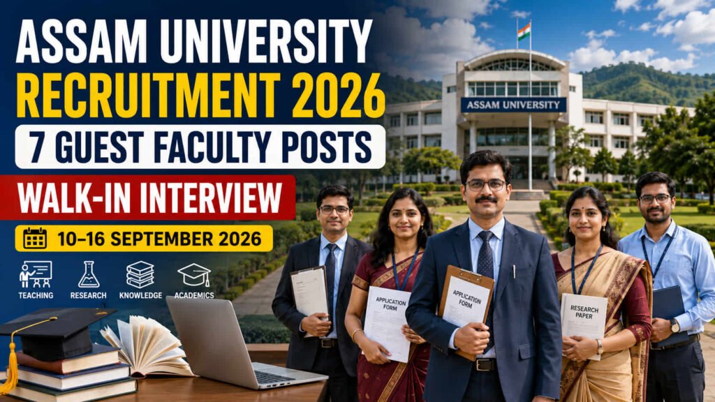 Assam University Recruitment 2026 for 7 Guest Faculty posts