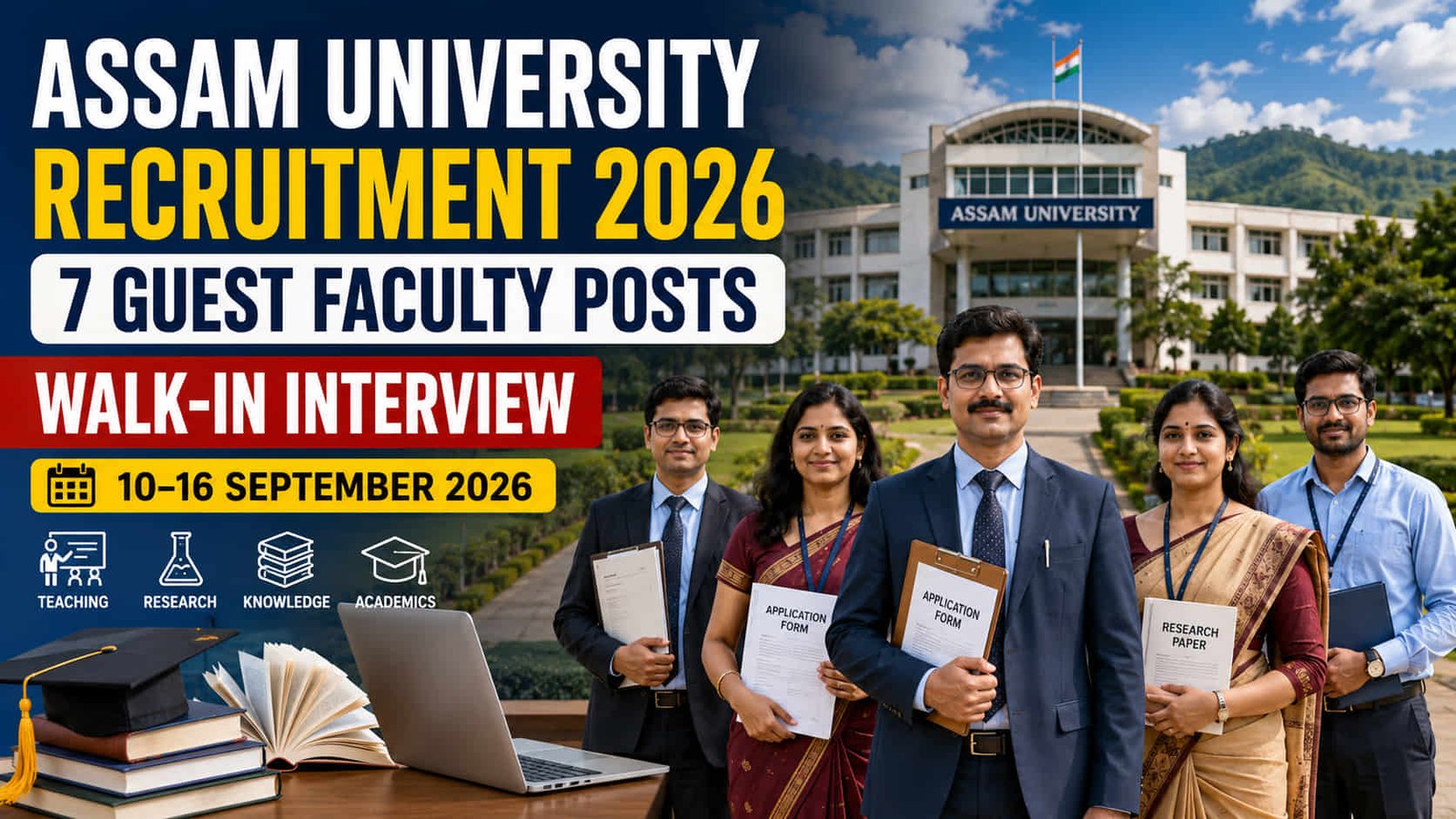 Assam University Recruitment 2026 for 7 Guest Faculty posts
