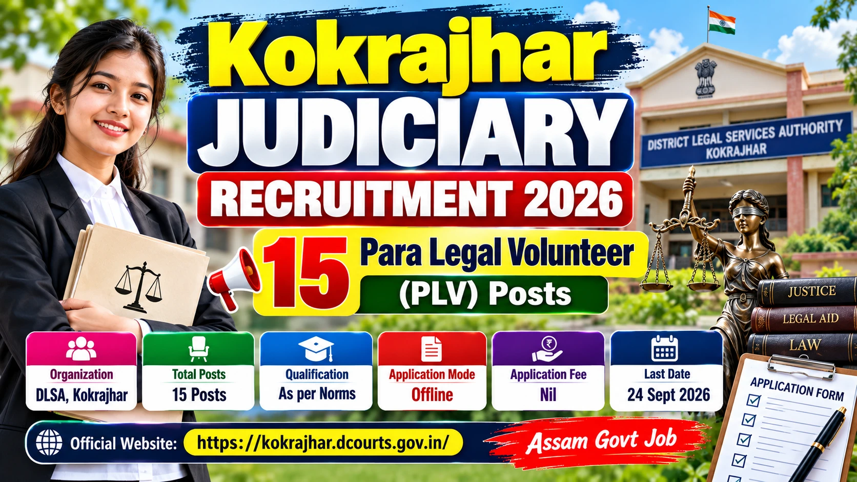 NavUday Educational Institute Recruitment 2026 – 1900 Educational Center Coordinator Posts 2 Kokrajhar Judiciary Recruitment 2026 for 15 Para Legal Volunteer PLV Posts