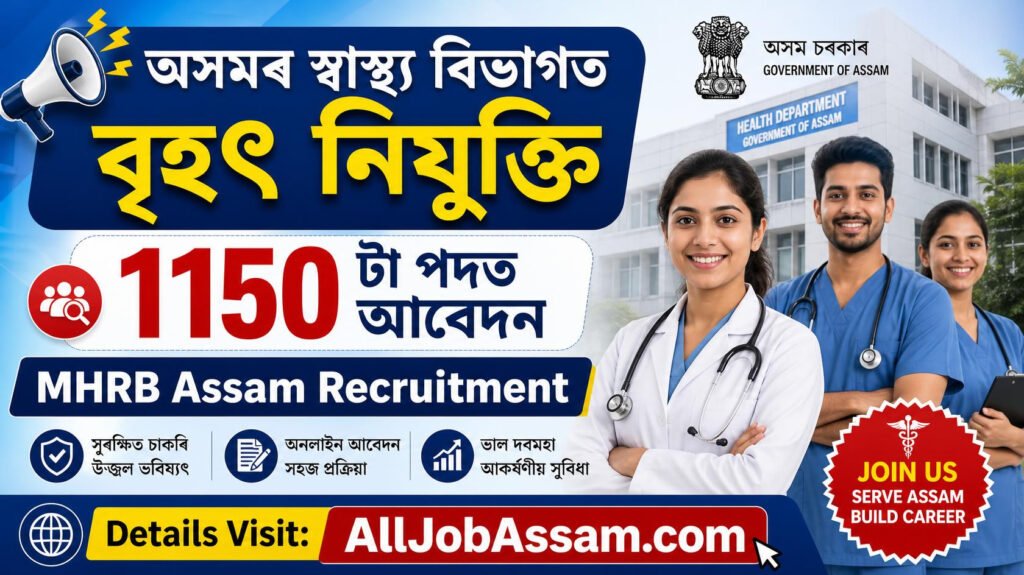MHRB Assam Recruitment 2026 for 1159 Medical Officer Registrar and other posts