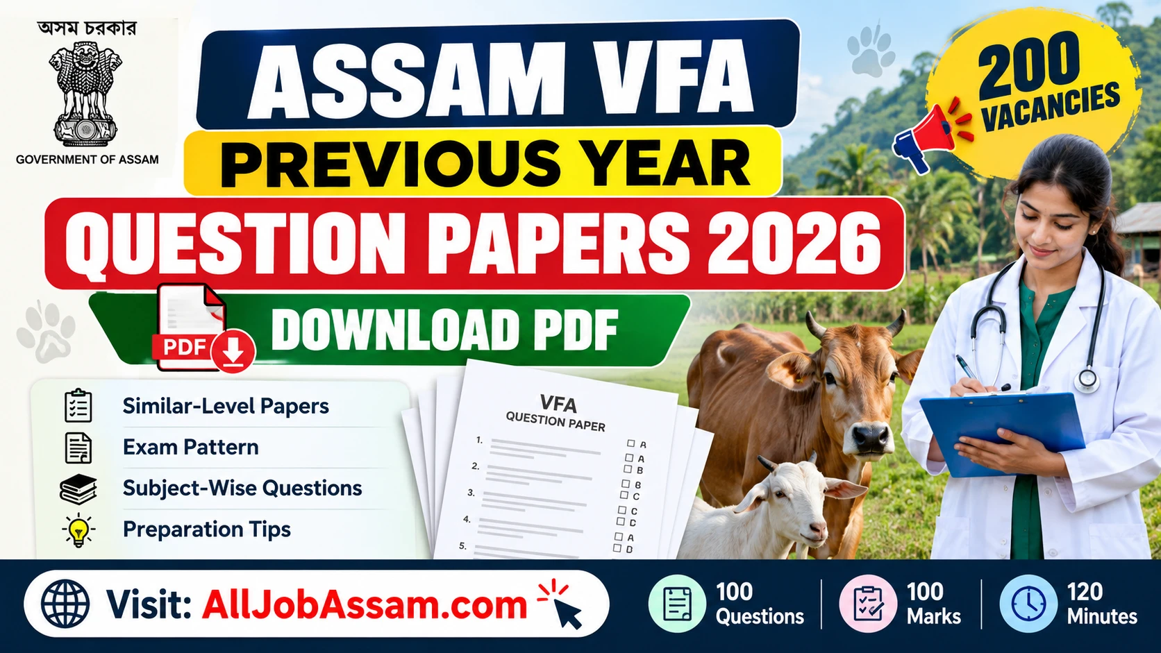 Assam VFA Previous Year Question Papers 2026 PDF