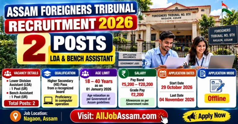 Assam Foreigners Tribunal Recruitment 2026 for LDA and Bench Assistant posts