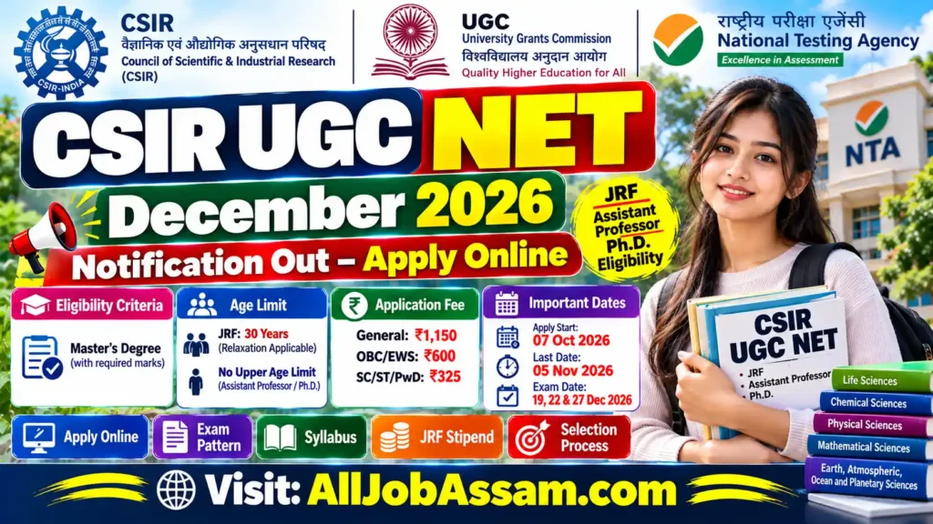 CSIR UGC NET Notification December 2026 – Apply Online, Eligibility Criteria & Application Form
