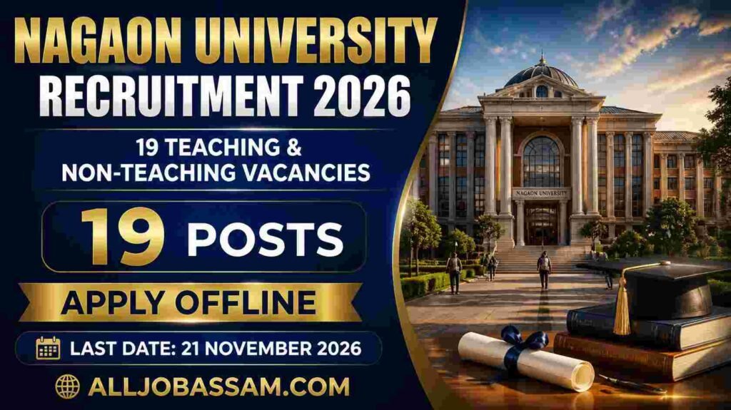 Nagaon University Recruitment 2026 – Apply Offline for 19 Teaching and Non-Teaching Posts