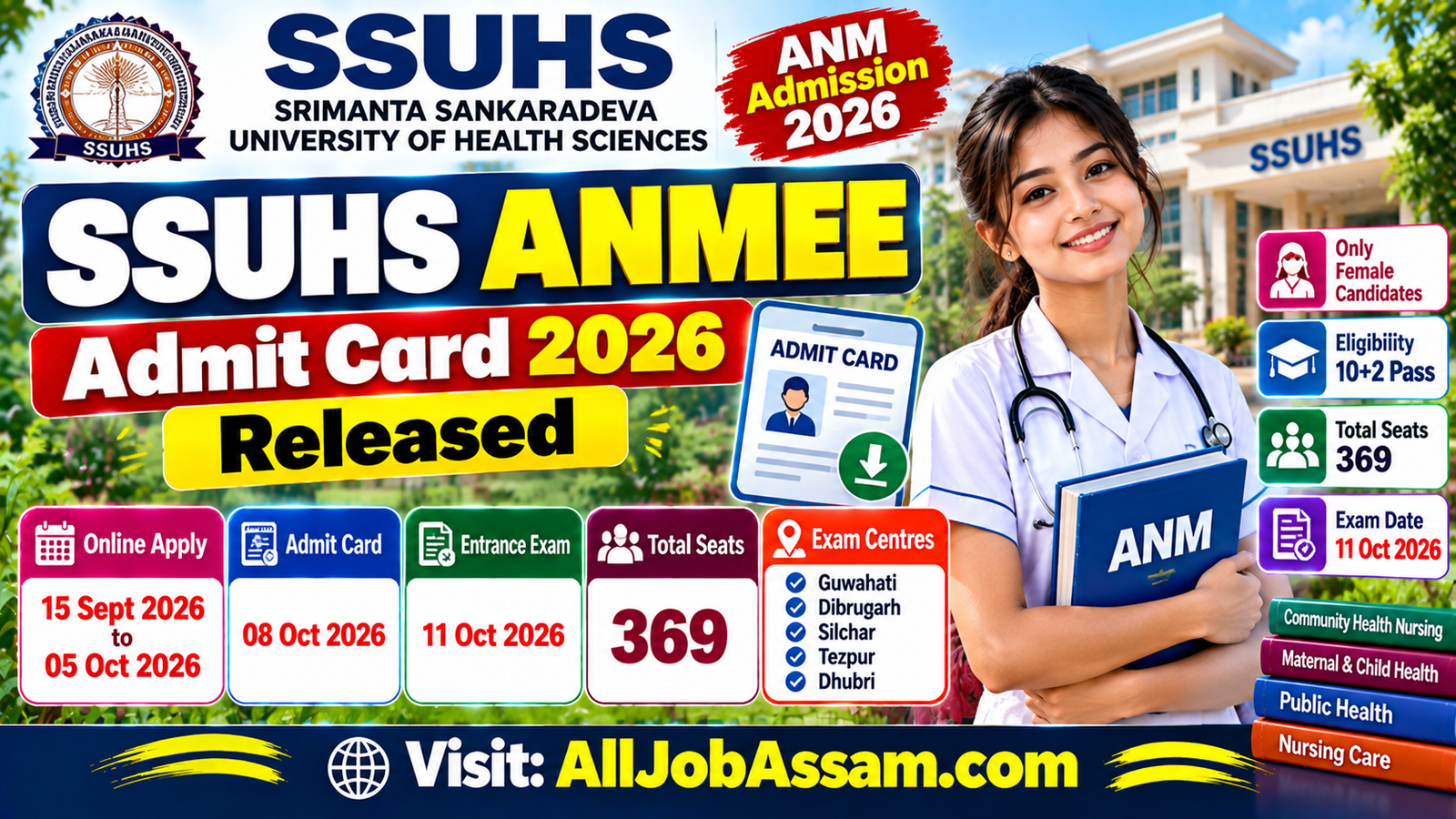 Kran Consulting Pvt Ltd Recruitment 2025 – Apply Online for 9 IT Posts 8 SSUHS ANMEE Admit Card 2026 released for Assam ANM entrance examination